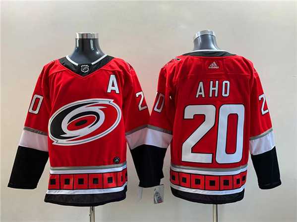 Men%27s Carolina Hurricanes #20 Sebastian Aho NEW Red Stitched Jersey